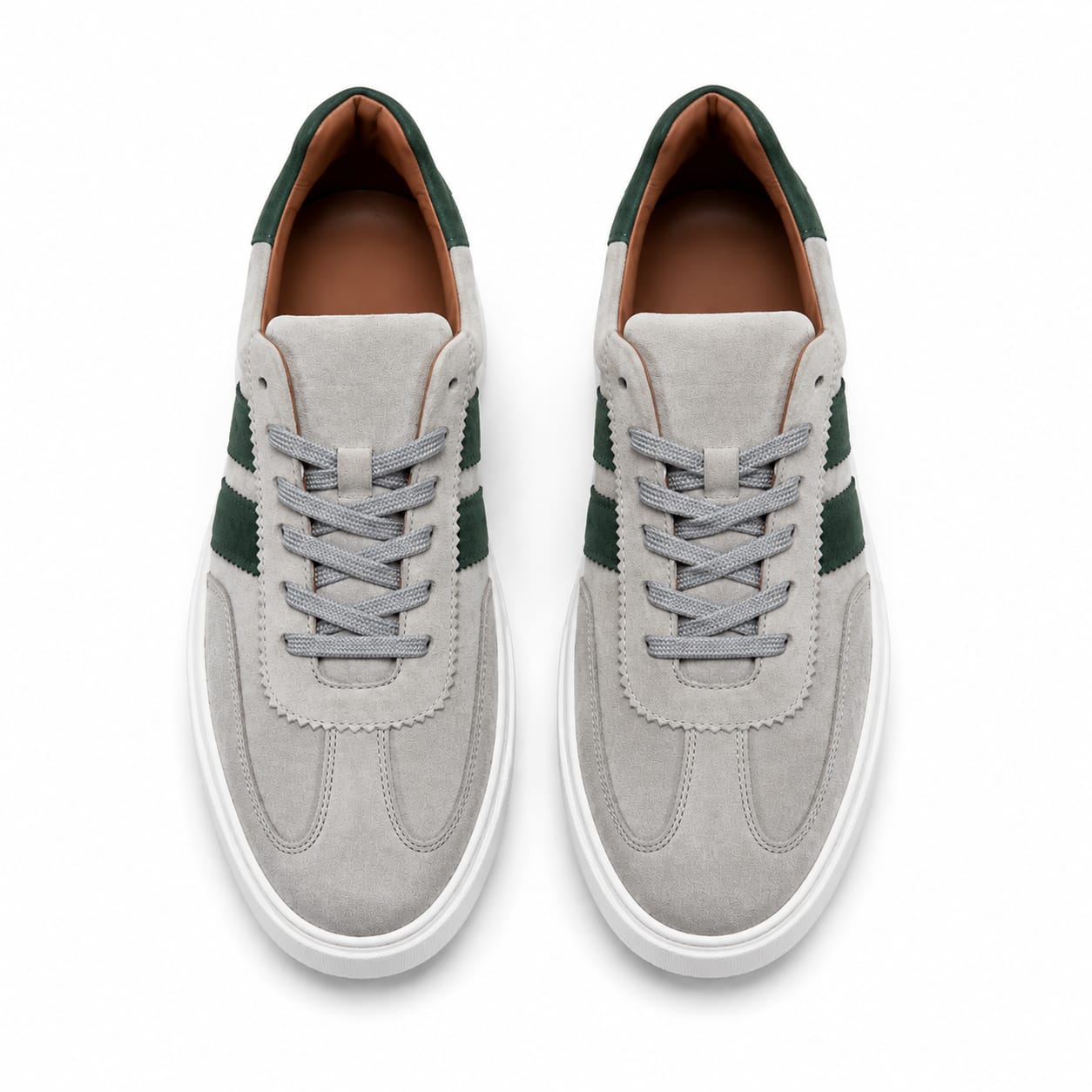 Retro Süet Sneaker – Gri & Yeşil