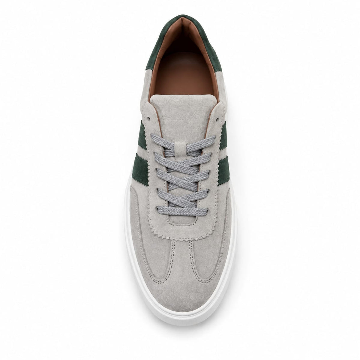 Retro Süet Sneaker – Gri & Yeşil