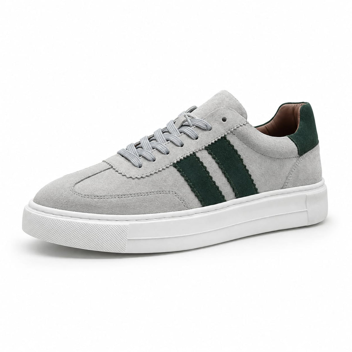 Retro Süet Sneaker – Gri & Yeşil