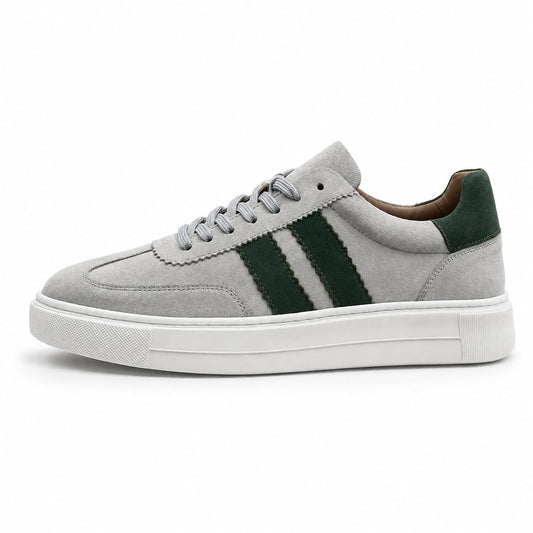 Retro Süet Sneaker – Gri & Yeşil