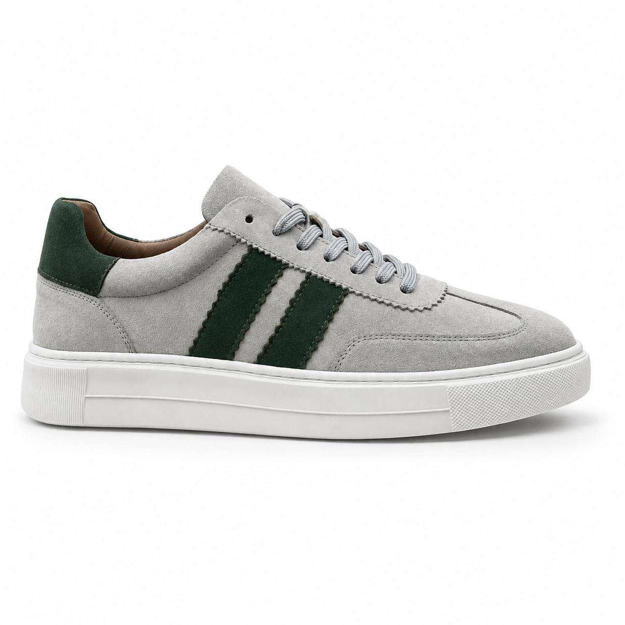 Retro Süet Sneaker – Gri & Yeşil